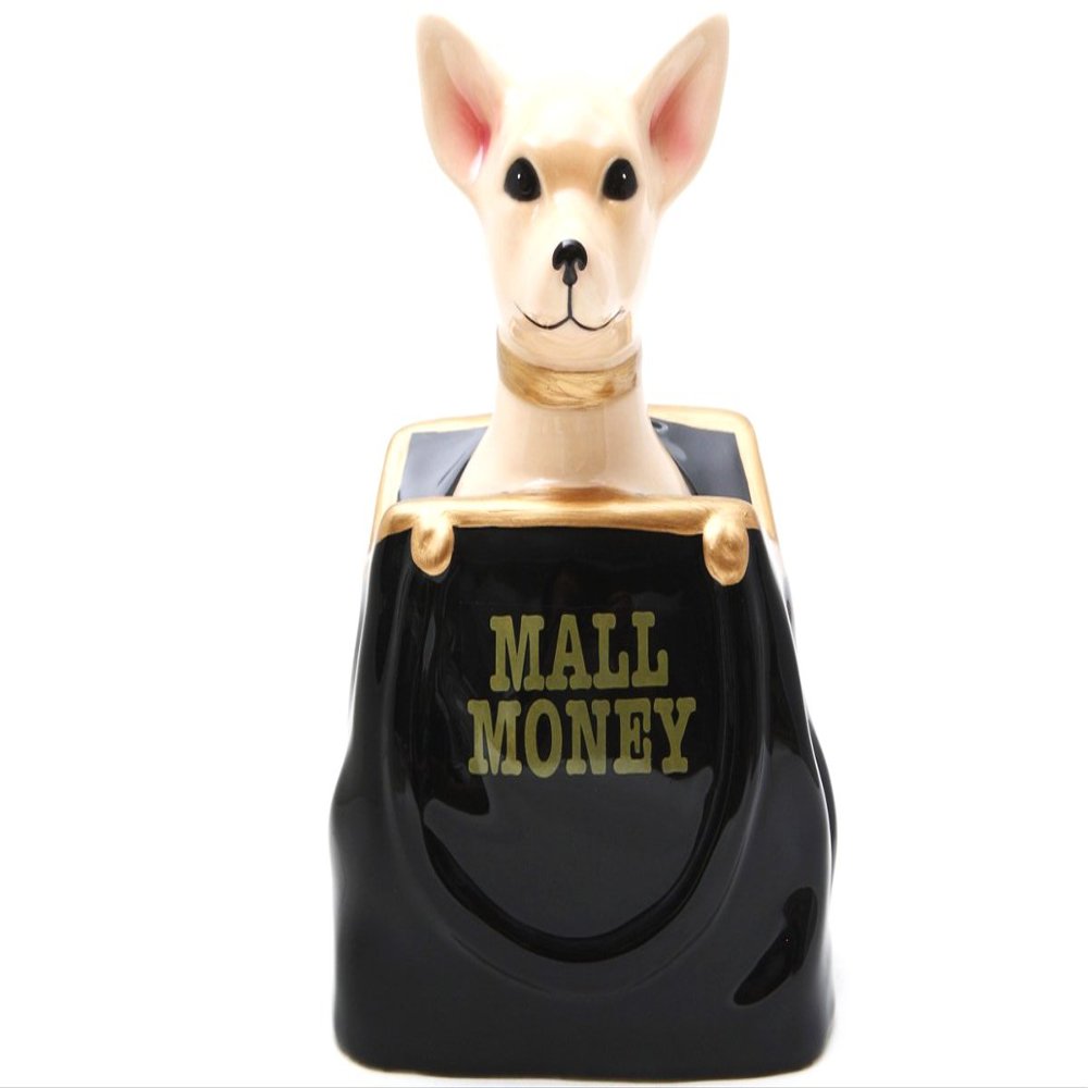 6.50 Inch Ceramic Chihuahua In Purse Savings Piggy/Coin/Money Bank