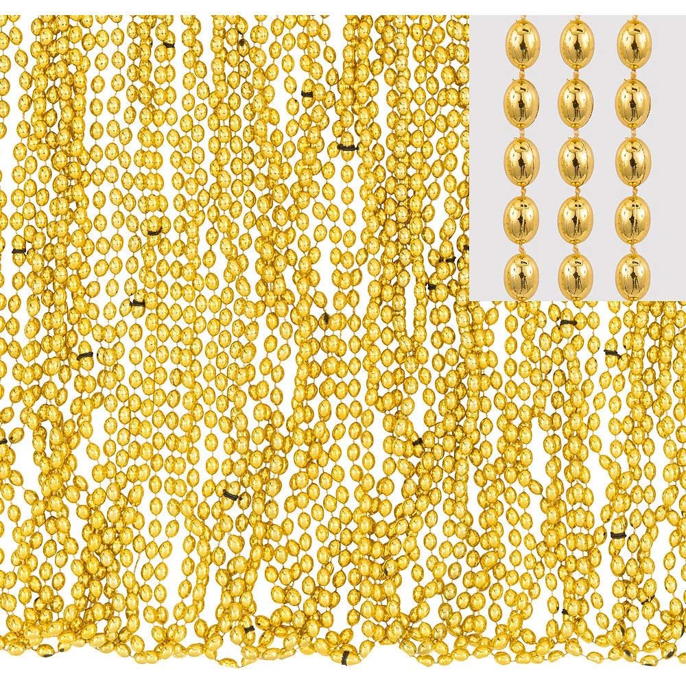 Amscan Bead Necklace, Party Accessory, Gold, 30"