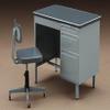Hasegawa FA03 1/12 Figure Accessories Series, Office Desk and Chair, Plastic Model view 4