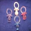 12 Extra Large Plastic Baby Shower Pacifiers 2.5" Long - Blue view 2