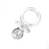 12 Extra Large Plastic Baby Shower Pacifiers 2.5" Long - Clear view 1