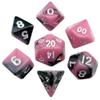 7 Count MINI Dice Set: PINK/BLACK with White Numbers view 1