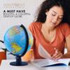 Waypoint Geographic Scout Illuminated Decorative Classroom Globe with Stand, Interactive World Globe with Political Mapping, Blue view 4