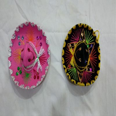 5" Mexican Decorative Mini Charro Sombrero Felt Hat 3 Pack Fiesta Assortment Mariachi