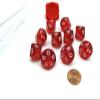10D10 Dice Set, Transparent Red/White view 1