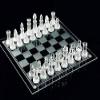 10"*10" Glass Chess Set Frosted and Clear Pieces Felted Bottom for Adult and TeensGift for Game Education view 2