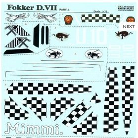 Print Scale Fokker D VII Part 2, 3 Sheets 72-025