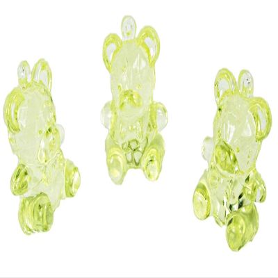 72 Mini Crystal Like Transparent Baby Shower Bears - Yellow