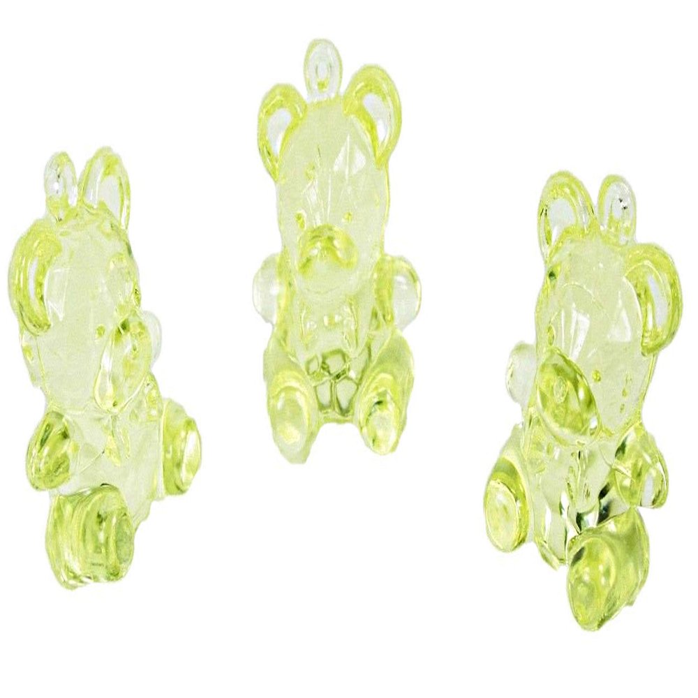 72 Mini Crystal Like Transparent Baby Shower Bears - Yellow