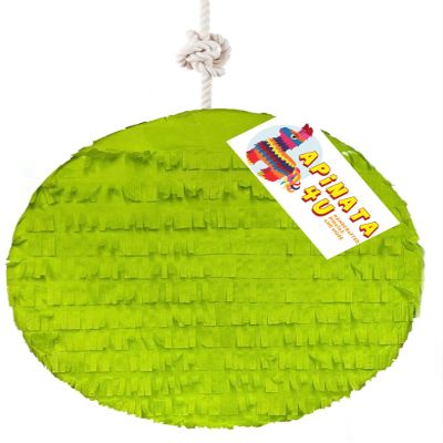 APINATA4U 16 Bright Green Round Canvas Pinata - Ideal for DIY Decorating, Green Color, Perfect for Happy Birthday Party Decorations - Blank Canvas for Your Creative Touch!