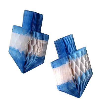 3-pack 11" Hanukkah Dreidel Honeycomb Party Decoration (Blue/White)