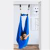 DreamGYM Doorway Sensory Swing Kit - Blue Compression Swing and Trapeze Bar with Red Gym Rings Combo view 2