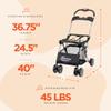 Baby Trend Snap N Go EX Polyester Lightweight Foldable Universal Single Infant Car Seat Carrier with 2 Cup Holder and Covered Compartment, Black view 3