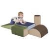 ECR4Kids SoftZone Climb and Crawl Active Playset, Building Blocks, Earthtone, 5-Piece view 1