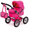 Bayer: Trendy Pram - Hot Pink - Includes Shoulder Bag, Fits Dolls Up to 18", Adjustable Handle, Kids Pretend Play, Shopping Basket view 1