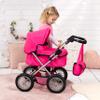 Bayer: Trendy Pram - Hot Pink - Includes Shoulder Bag, Fits Dolls Up to 18", Adjustable Handle, Kids Pretend Play, Shopping Basket view 3