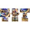 Unique Art 21-Inch Tall Blue Lapis Ocean Table Top Gemstone World Globe with Gold Tripod view 2