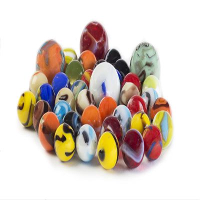 Ader Products My Toy House Glass Marbles Bulk, Set of 40, (36 Players and 4 Shooters) Assorted Colors, with Game Marbles Rules