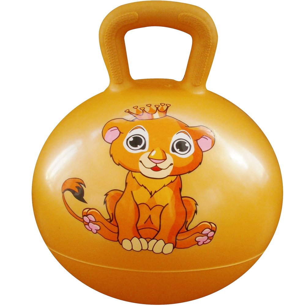 AppleRound Hippity Hoppity Hop Ball with Air Pump - 15in / 38cm Diameter, for Children Ages 3-6, Kangaroo Bouncer Sit-on Bouncy Ball with Handle