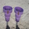 Beach Cup Holders- Beach drink holders come in a Set of 2 (lavender) KAZeKUP's and (2) 7 3/4" beach poles view 1