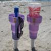 Beach Cup Holders- Beach drink holders come in a Set of 2 (lavender) KAZeKUP's and (2) 7 3/4" beach poles view 2