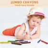 Lebze Jumbo Crayons for Toddlers, 16 Colors Non Toxic Crayons, Easy to Hold Large Crayon for Kids, Safe for Babies and Children Flower Monaco view 2