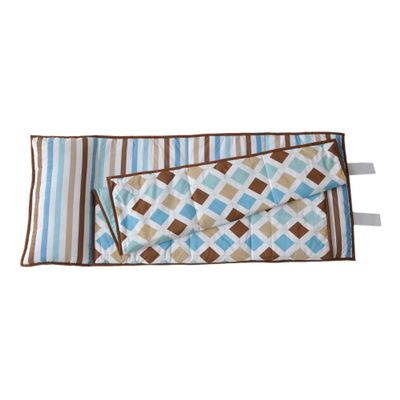 Bacati Mod Diamonds/Stripes Aqua/Chocolate Nap Mat