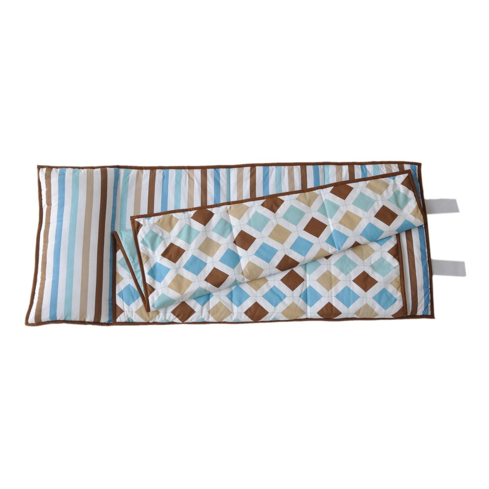Bacati Mod Diamonds/Stripes Aqua/Chocolate Nap Mat