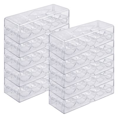Brybelly Acrylic Poker Chip Rack/Tray with Covers (Set of 10), Clear