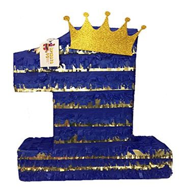 APINATA4U 20" Royal Blue & Gold Prince Theme Number One Piata
