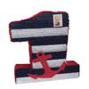 20" Tall Nautical Number One Pinata Navy Blue White & Red Color Nautical Theme First Birthday view 1
