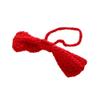 BIBITIME Handmade Knit Christmas Party Santa Hat Beanie with Bow Tie Unisex view 3