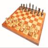 16" X 16 Collectible Acacia Wood Chess Game Board Set+Brass Pieces view 3