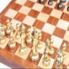 16" X 16 Collectible Acacia Wood Chess Game Board Set+Brass Pieces view 4
