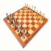 16" X 16" Collectible Acacia Wood Chess Game Board Set+Brass Pieces view 1