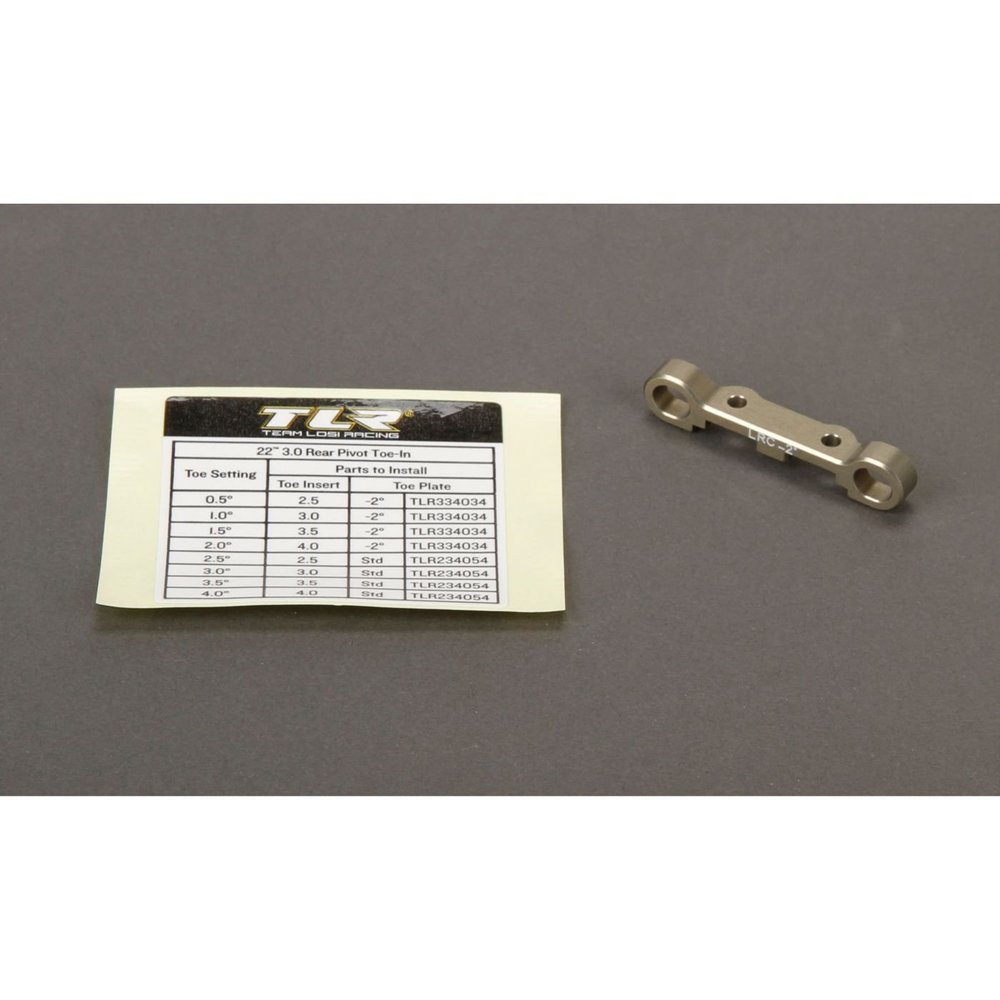 Rear Toe Plate, -2 degrees, HRC, Alum: 22 3.0