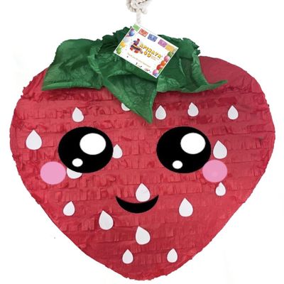 17" Strawberry Pinata Strawberry Theme Party Decoration Strawberry Birthday Party Supplies