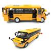 9" Pull Back School Bus,Light Up & Sounds Die-cast Metal Toy Vehicles with Bright Yellow and Openable Doors view 2