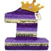 APINATA4U 20" Number One Pinata with Gold Crown Purple Tones Princess Birthday First Birthday view 1