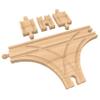 Wooden Train Tracks Adapters T Track Male Male and Female Female Connectors Switch Tracks Accessories Compatible with Thomas and Friend Brio 4 Pieces by ORBRIUM view 1