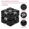 Lifidea Aluminum Alloy Metal Infinity Cube Fidget Cube (6 Colors) Handheld Fidget Toy Desk Toy with Cool Case Infinity Magic Cube Relieve Stress Anxiety ADHD OCD for Kids and Adults (Black) view 2