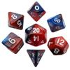 7 Count MINI Dice Set: RED/BLUE with White Numbers view 1