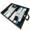 19-inch Premium Backgammon Set - Large Size - Black with White and Astral Blue Points view 3