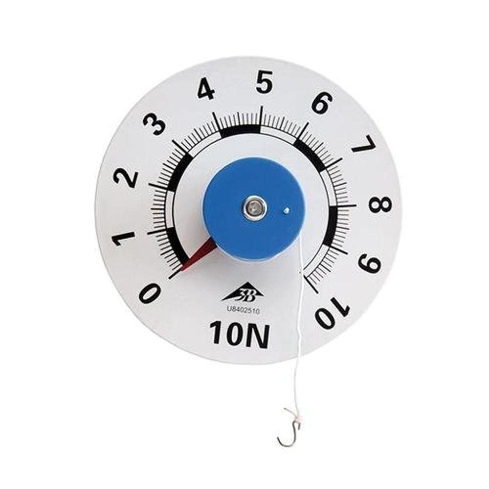 3B Scientific Dynamometer with 200mm Round Dial, 10 N Range, 0.2 N Graduation