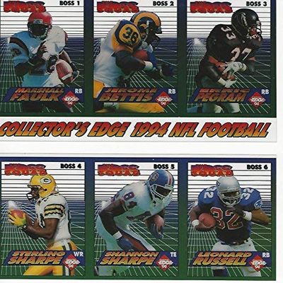 2-1994 Collector's Edge Uncut Faulk Bettis Pegram Sharpe Brothers Promo Sheets