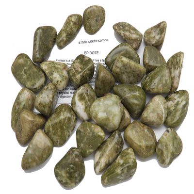Fundamental Rockhound Products: 2 pc Epidote Tumbled Stone Crystal from South Africa (Two Large)
