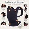 Beco Toddler Carrier (20-60 lbs) with Extra Wide Seat, 100% Cotton - Front-Carry & Backpack Style - Lightweight & Ergonomic Sling Carrier for Children from 18months - Metro Black view 3