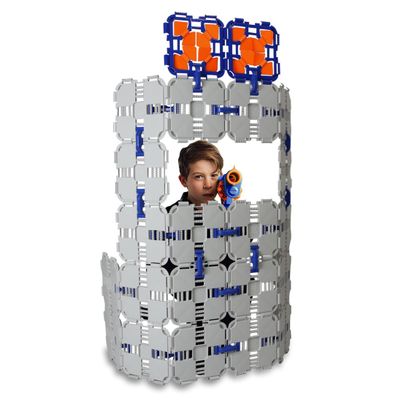 Blaster Boards: 1 Pack - Kids Fort Building Kit - Creative Nerf War Playset - Build Nerf Bunker & Targets - Durable War Obstacles for Battles & Laser Tag
