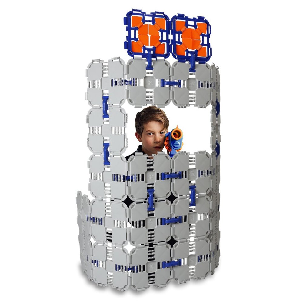 Blaster Boards: 1 Pack - Kids Fort Building Kit - Creative Nerf War Playset - Build Nerf Bunker & Targets - Durable War Obstacles for Battles & Laser Tag