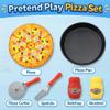 11 PCS Pizza Party Toy Play Set for Kids, Pizza Pie Pretend Play Food - Slice and Serve Plastic Kitchen Cooking and Cutting Playset view 3